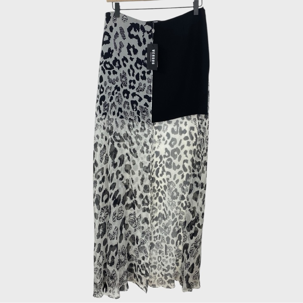 Versus Versace NEW NWT SS16 Runway Abstract Flowy Maxi Layer Mini Skirt Size 40